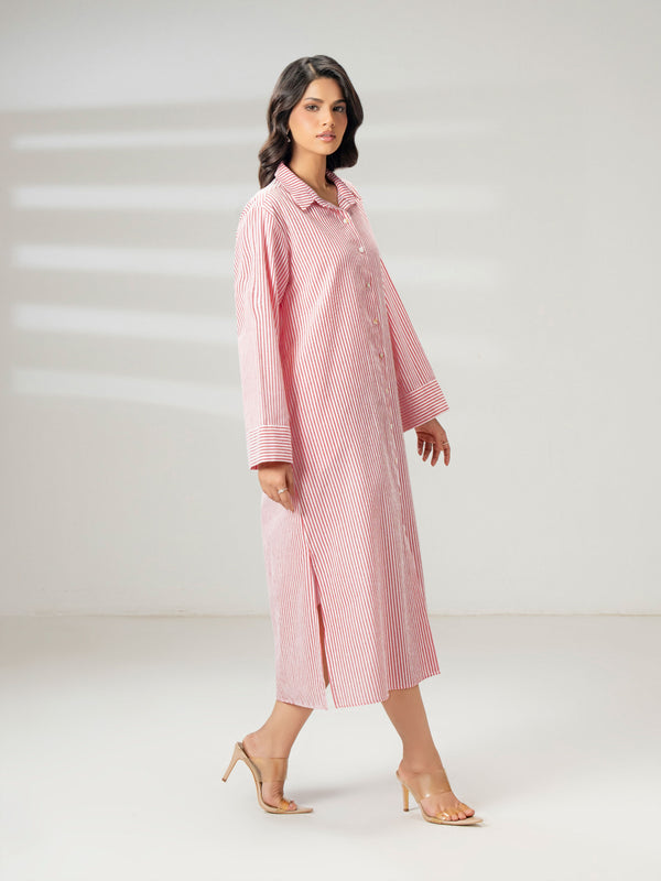 Limelight Printed Yarn Dyed Dress Pink