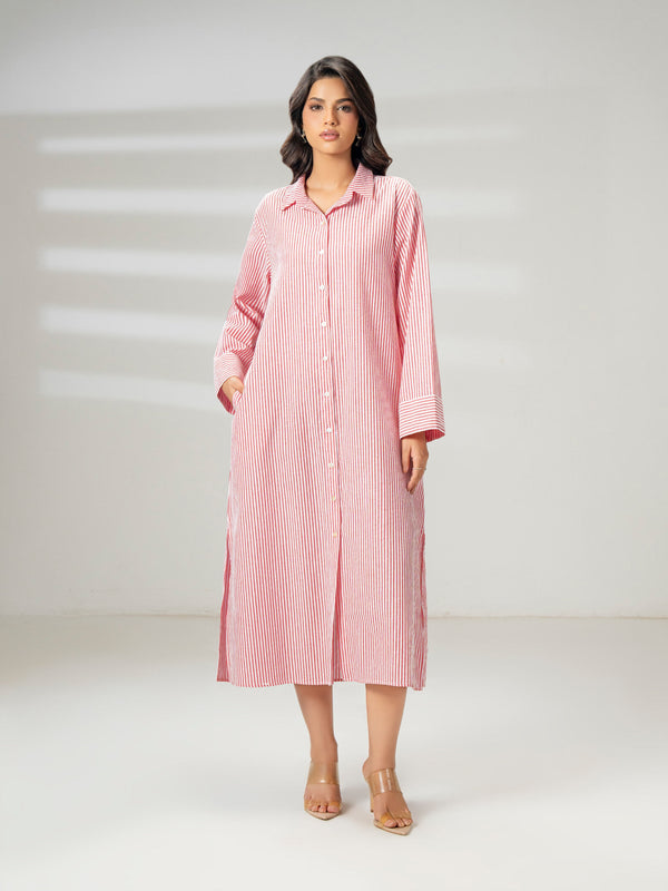 limelight Printed Yarn Dyed Dress Pink