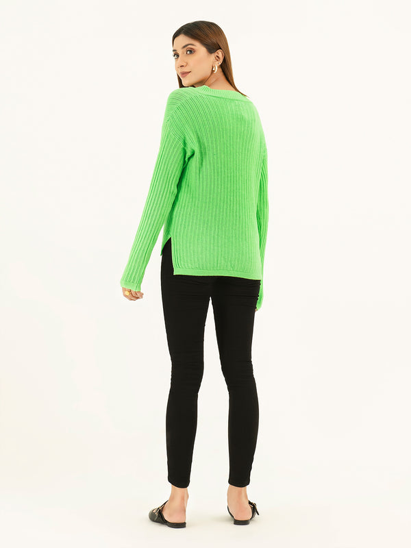 Limelight Ribbed Knit Sweater
