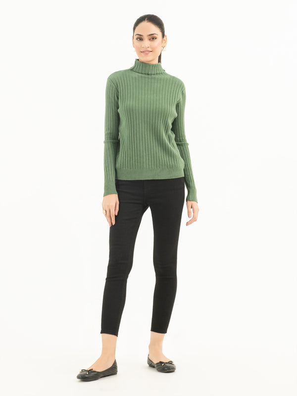 Limelight Ribbed Turtle Neck Sweater