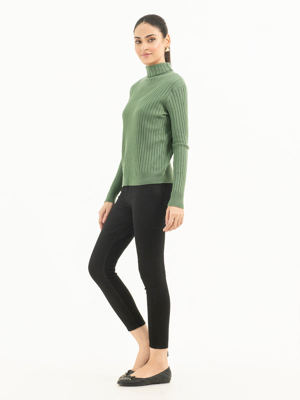 Limelight Ribbed Turtle Neck Sweater