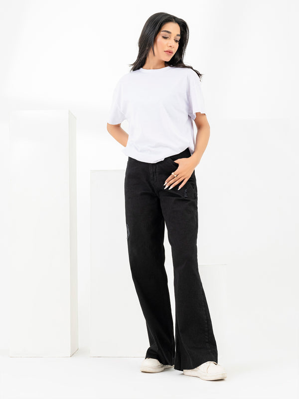 limelight Ripped Wide Leg Jeans