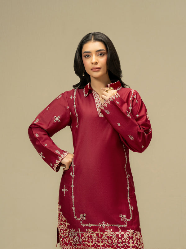 Limelight Satin Co-ord-Embroidered