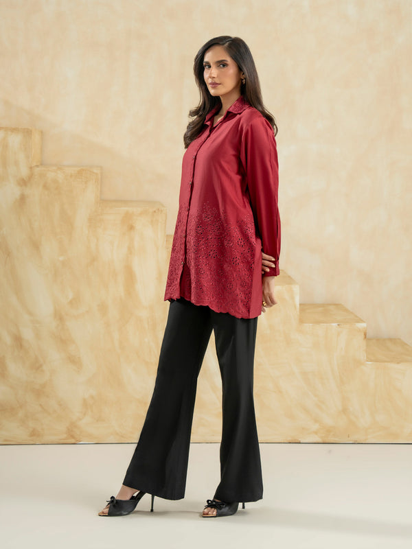 Limelight Satin Kurti-Embroidered (Pret)