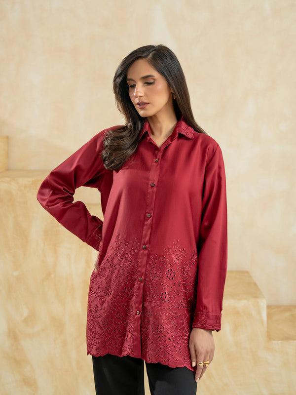 limelight Satin Kurti-Embroidered (Pret)