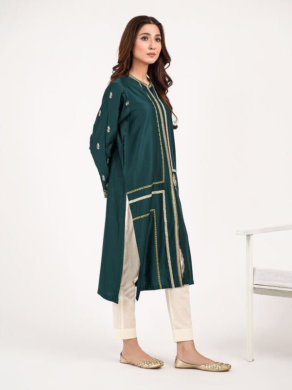 Limelight Satin Shirt-Embroidered(Pret)