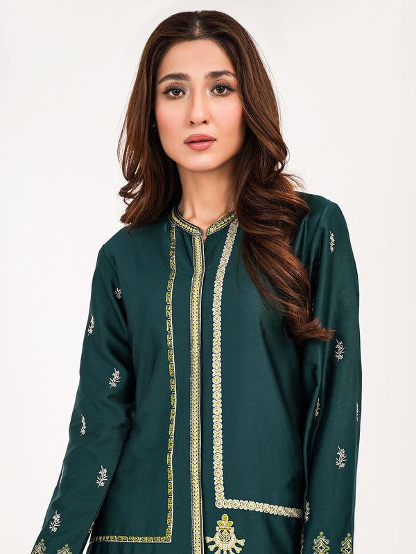 Limelight Satin Shirt-Embroidered(Pret)