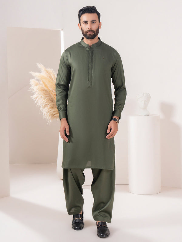 Limelight Satin Suit Army Green