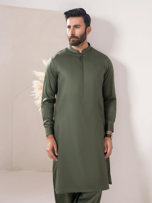 Limelight Satin Suit Army Green