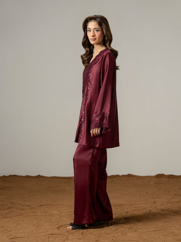 Limelight Silk Co Ord Set- Embroidered