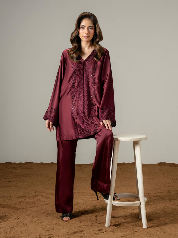 limelight Silk Co ord Set- Embroidered