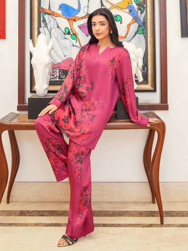 Limelight Silk Co-ord Set-Printed (Pret)