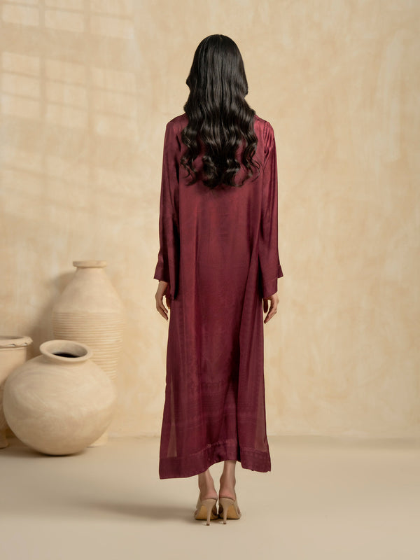 Limelight Silk Shirt-Printed (Pret) Maroon