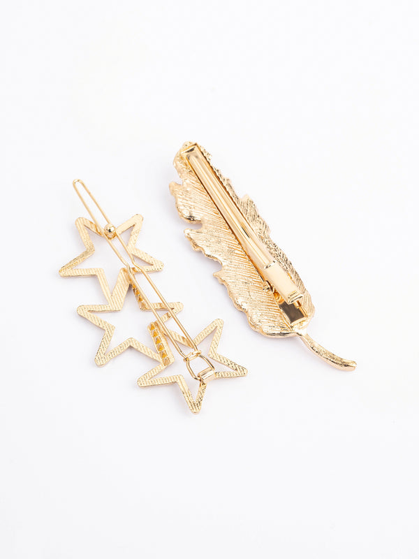 Limelight Textured Gold Hair Clip Set