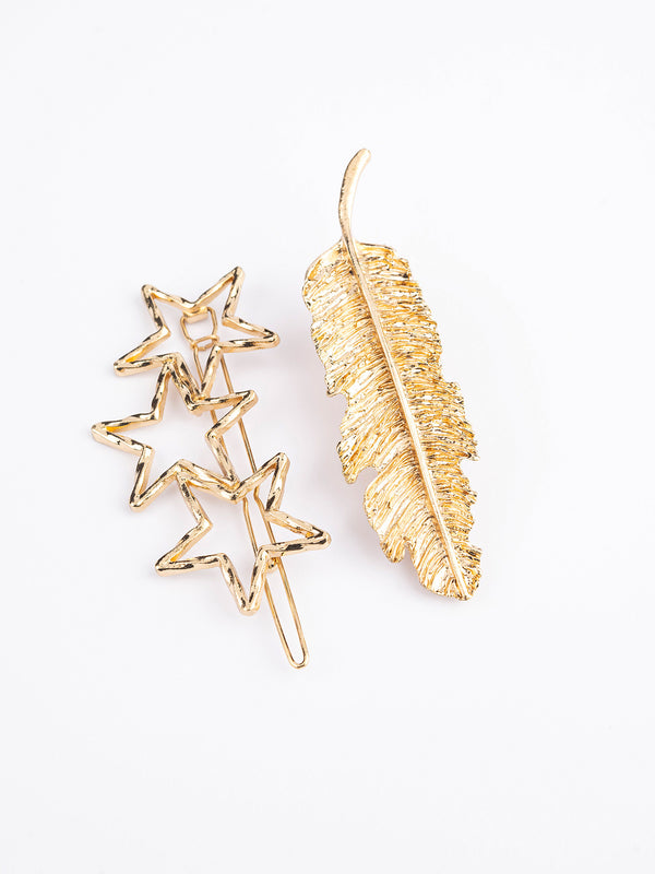 limelight Textured Gold Hair Clip Set