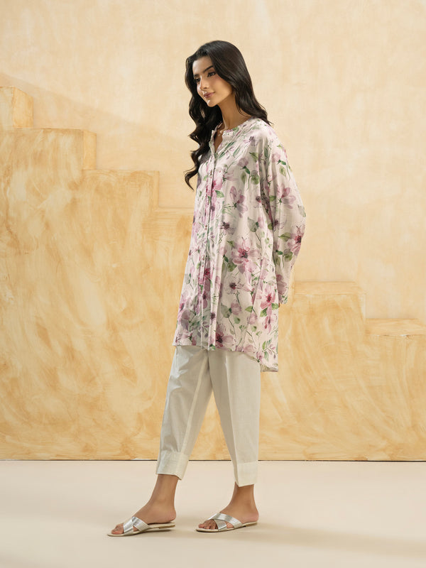 Limelight Viscose Kurti-Printed (Pret) White