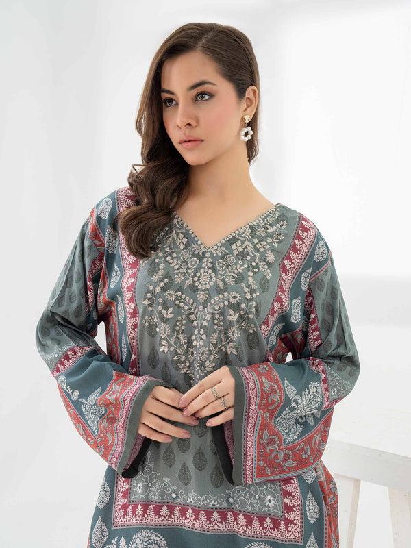 Limelight Viscose Shirt-Embroidered (Pret)