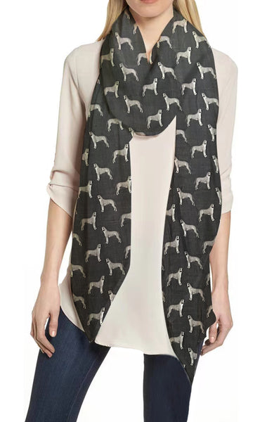 Lina & Lily American Staffordshire Terrier Dog Print Scarf Lightweight