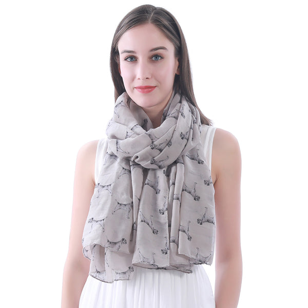 Lina & Lily Border Terrier Dog Print Scarf Lightweight