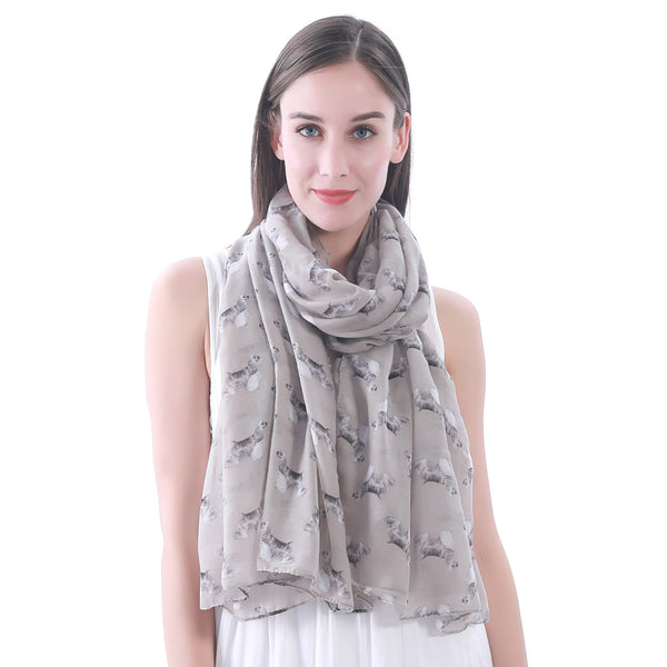 Lina & Lily Cocker Spaniel Dog Print Scarf Lightweight