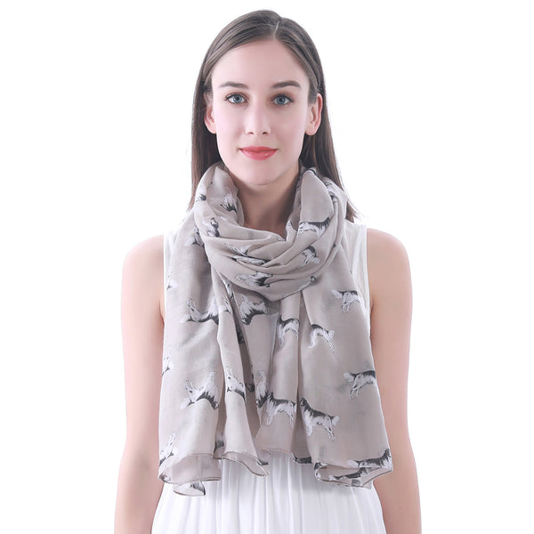 Lina & Lily Golden Retriever Dog Print Scarf Lightweight