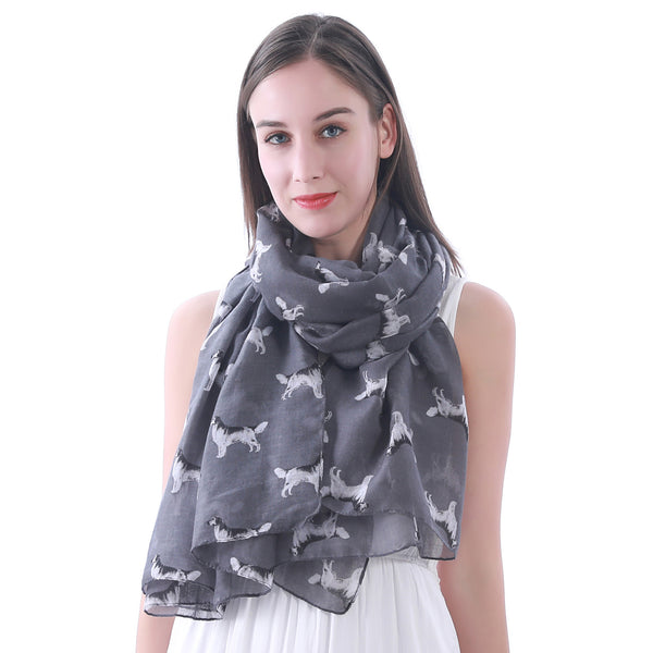 lina & lily Golden Retriever Dog Print Scarf Lightweight