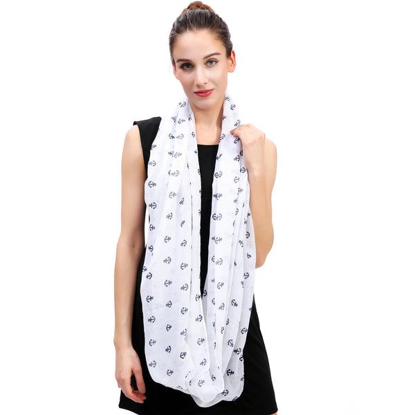 Lina & Lily Anchor Print Infinity Scarf