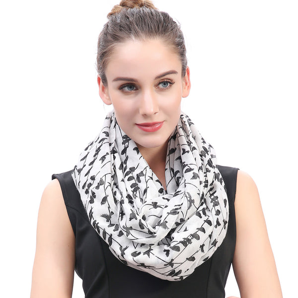 Lina & Lily Bird Print Scarf Lightweight