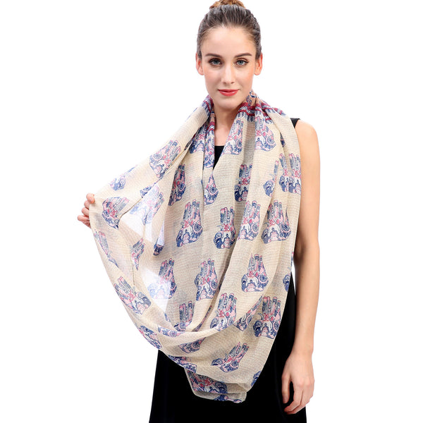 Lina & Lily Boho Elephant Print Scarf
