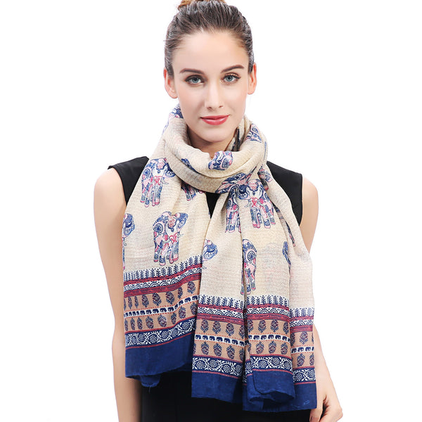 lina & lily Boho Elephant Print Scarf