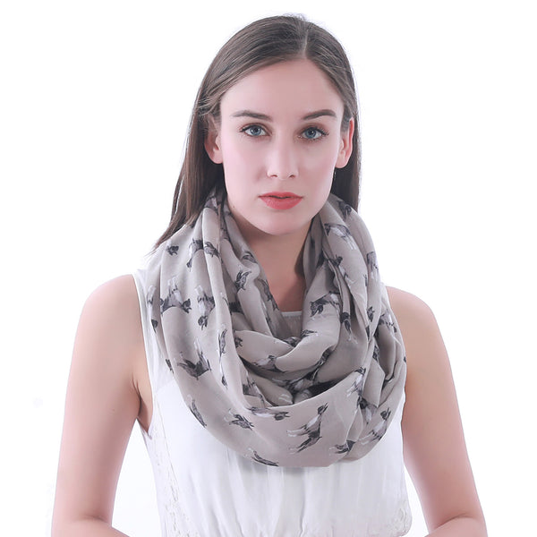 Lina & Lily Boxer Dog Print Scarf Lightweight
