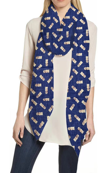 Lina & Lily Cockapoo Dog Print Scarf Lightweight
