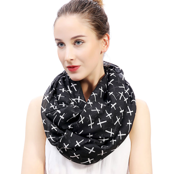 Lina & Lily Cross Print Scarf