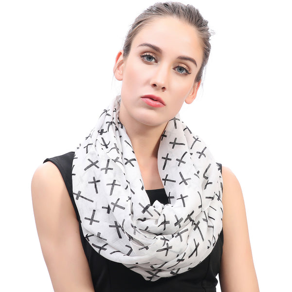 Lina & Lily Cross Print Scarf