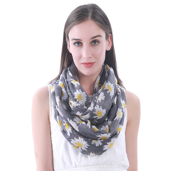 Lina & Lily Daisy Floral Print Scarf