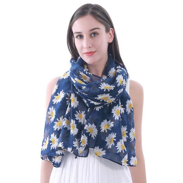 lina & lily Daisy Floral Print Scarf