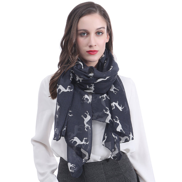 Lina & Lily Deer Print Scarf