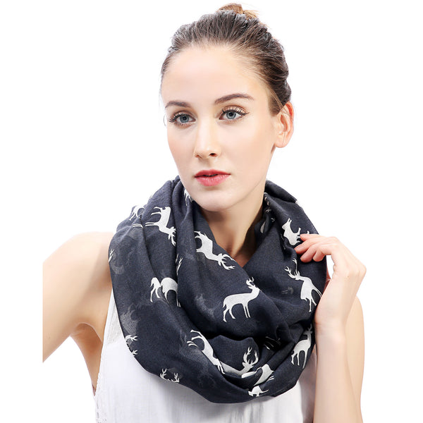 Lina & Lily Deer Print Scarf