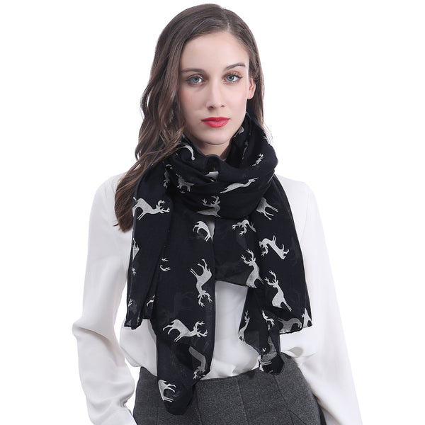 lina & lily Deer Print Scarf