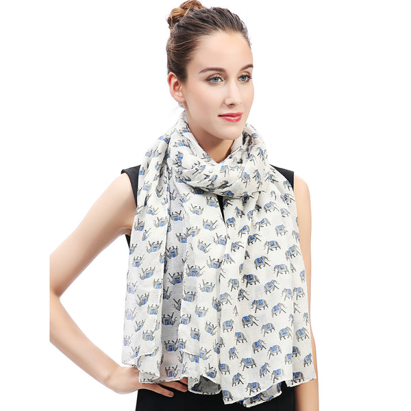 Lina & Lily Elephant Print Scarf