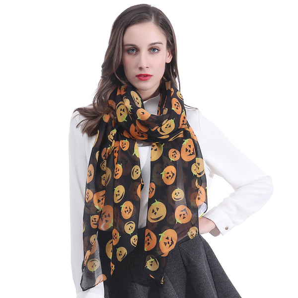 lina & lily Halloween Pumpkins Print Scarf