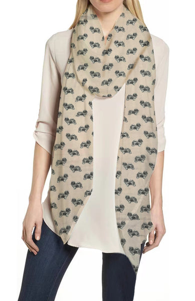 lina & lily Havanese Dog Print Scarf Lightweight