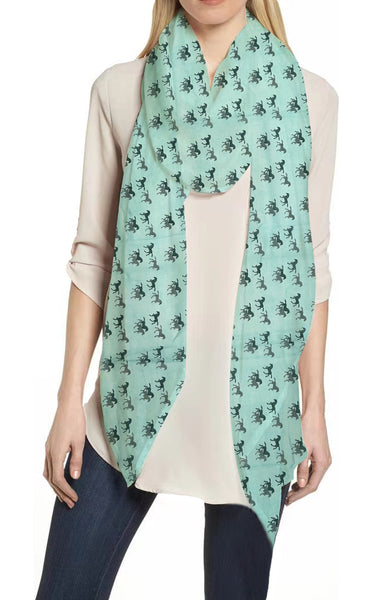 Lina & Lily Horse Print Scarf Lightweight