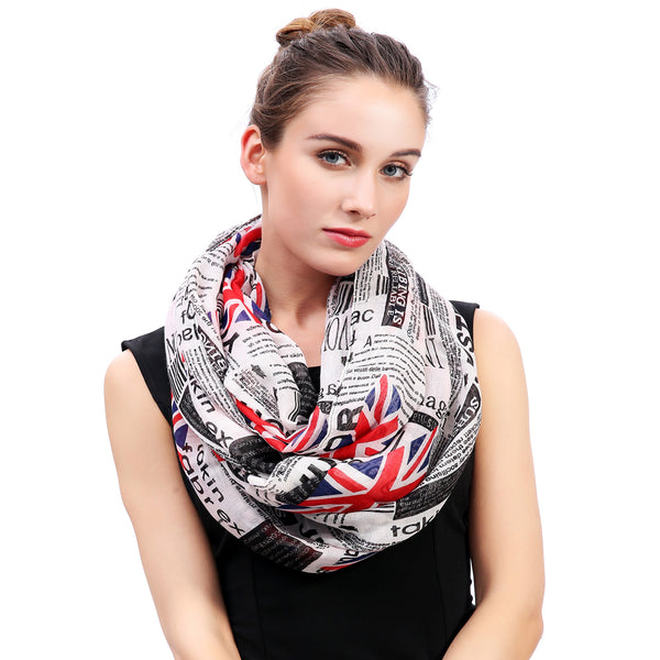 Lina & Lily Newspaper Union Jack Print Scarf