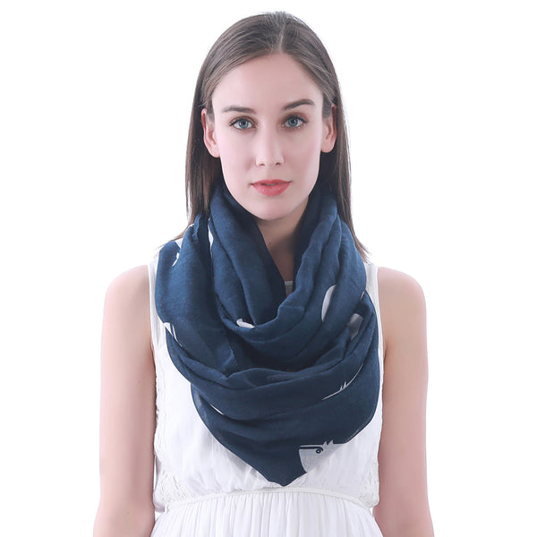 Lina & Lily Ocean Whale Print Scarf