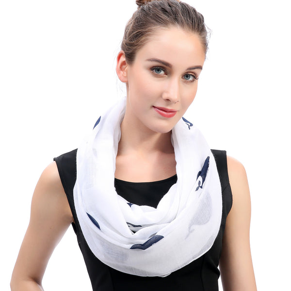Lina & Lily Ocean Whale Print Scarf