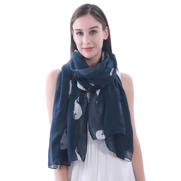 lina & lily Ocean Whale Print Scarf