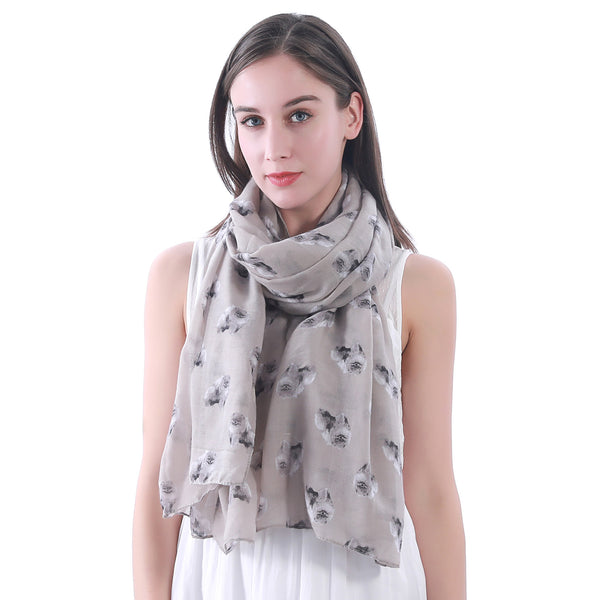 Lina & Lily Pomeranian Dog Print Scarf Lightweight