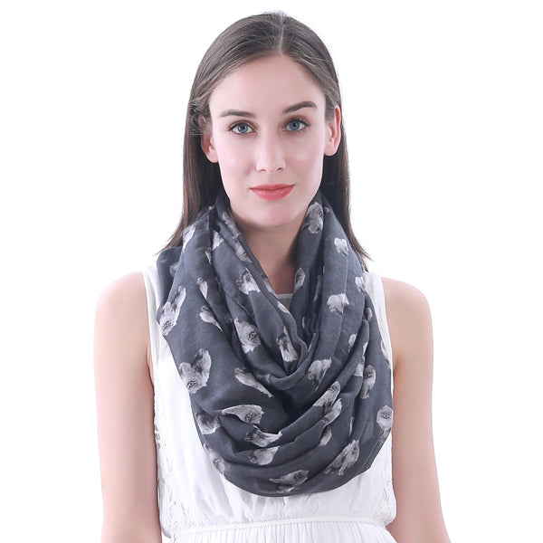 Lina & Lily Pomeranian Dog Print Scarf Lightweight