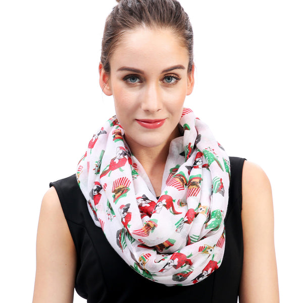Lina & Lily Puppy Dog Print Scarf Lightweight